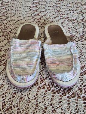 Sanuk Women's Pastel Stripe Slip-On Mules
